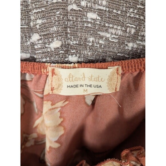 NWT Altar'd State Floral Long Sleeve Crop Top Tie in‎ Back Blouse Women's Medium - Picture 6 of 10